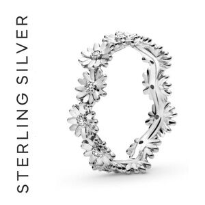 🌟 S925 Sterling Silver Daisy Flower CZ Ring